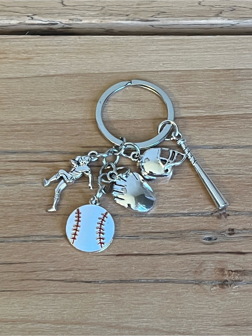 Baseball Theme Bag Charm/Keyring